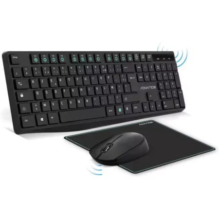 Pack ADVANCE Elite Wireless Combo Clavier + Souris Sans Fil + Tapis  – Noir – CLS-7100RF Tunisie