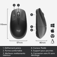 Souris Sans Fil Logitech M190 -Noir Charbon -910-005905 Tunisie