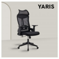 Chaise Directeur Yaris  Base chrome – Noir Tunisie