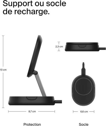 Support de recharge BoostCharge Pro Qi2 et pliable (15 W) Noir -WIA008BTBK Tunisie