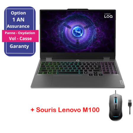 PC Portable Gamer LENOVO LOQ 15IAX9 i5 12è Gén 8Go 512Go SSD RTX 2050 – Gris – 83GS00KYFG Tunisie