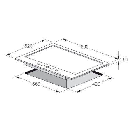 Plaque de Cuisson Focus F.407X 5 Feux 70 cm Inox Tunisie