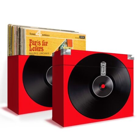 Mallette Bigben  à disques en carton 30 disques vinyles – Rouge – VINYLCASE04 Tunisie