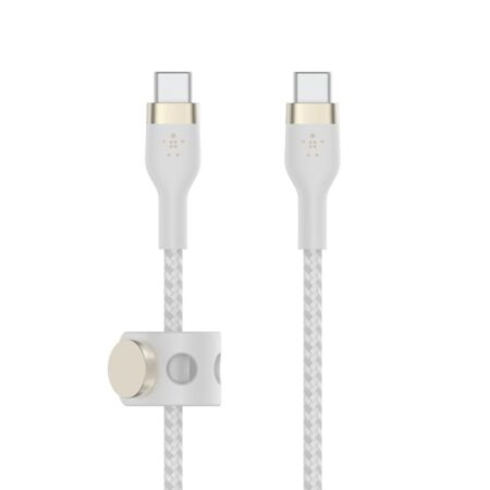 Câble De Charge Belkin Boost Charge Pro Flex Usb-c Vers Usb-c 60w 1m – Blanc – CAB011BT1MWH Tunisie