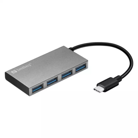 Hub Sandberg Usb-c To 4 Ports Usb 3.0 – Gris – 136-20 Tunisie