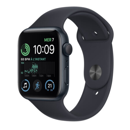 Apple Watch SE GPS (2022) 44MM – Noir MIDNIGHT – MNK03B/A Tunisie