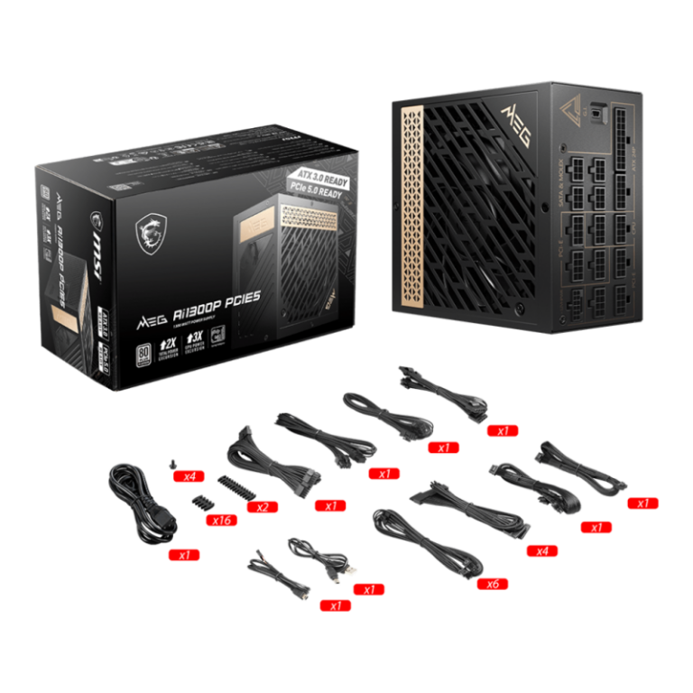 Bloc Alimentation MSI MEG Ai1300P PCIE5 1300W 80+Platinum – 306-7ZP4A11-CE0 Tunisie