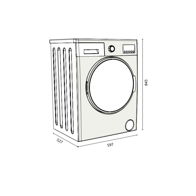 Machine à Laver Frontale Focus 8 Kg F.1208B Noir Tunisie