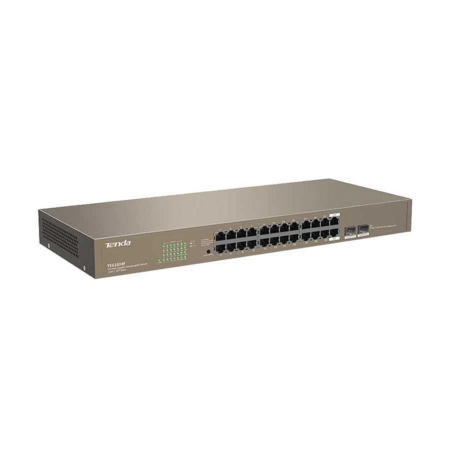 Switch De Bureau Tenda 24 ports 10/100/1000 ports Ethernet Base-T + 2 ports 1000 SFP Base-X – TEG1024F Tunisie