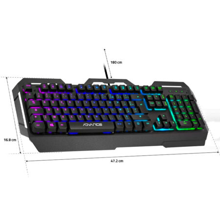 Clavier Gaming ADVANCE RGB SEMI-MECANIQUE GTA250 -Noir – CLA-GTA250 Tunisie