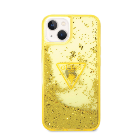 Etui Guess Liquide Glitter avec logo triangle pour iPhone 14 Plus – Jaune- 06477 Tunisie