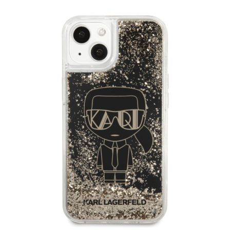 Etui Karl Lagerfeld à paillettes liquides pour iPhone 14 Plus – Noir & Gold – 09143 Tunisie