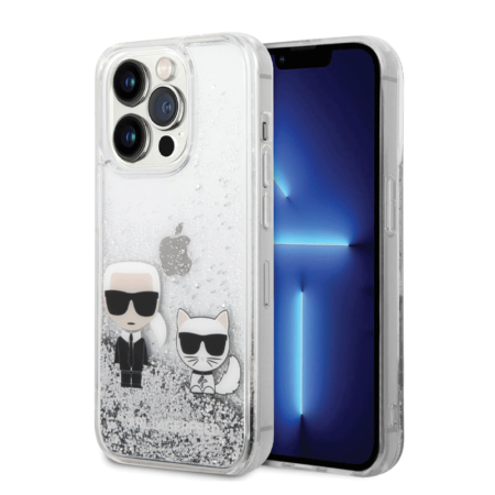 Etui Karl Lagerfeld Liquide Glitter Pour Iphone 14pro max – Argent  – 09153 Tunisie