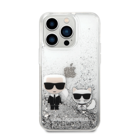 Etui Karl Lagerfeld Liquide Glitter Pour Iphone 14pro max – Argent  – 09153 Tunisie