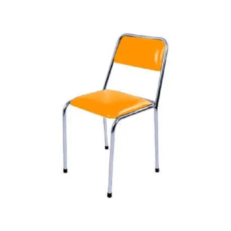 Chaise Chromé Fixe Skaï – Orangé – CHC0014ORG Tunisie