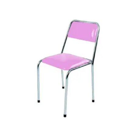 Chaise Chromé Fixe Skaï – Rose – CHC0014RS Tunisie