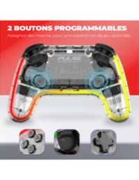 Manette De Jeux Sans Fil Spirit Of Gamer Pulse RGB – Transparente  – SOG-BTGPS1 Tunisie