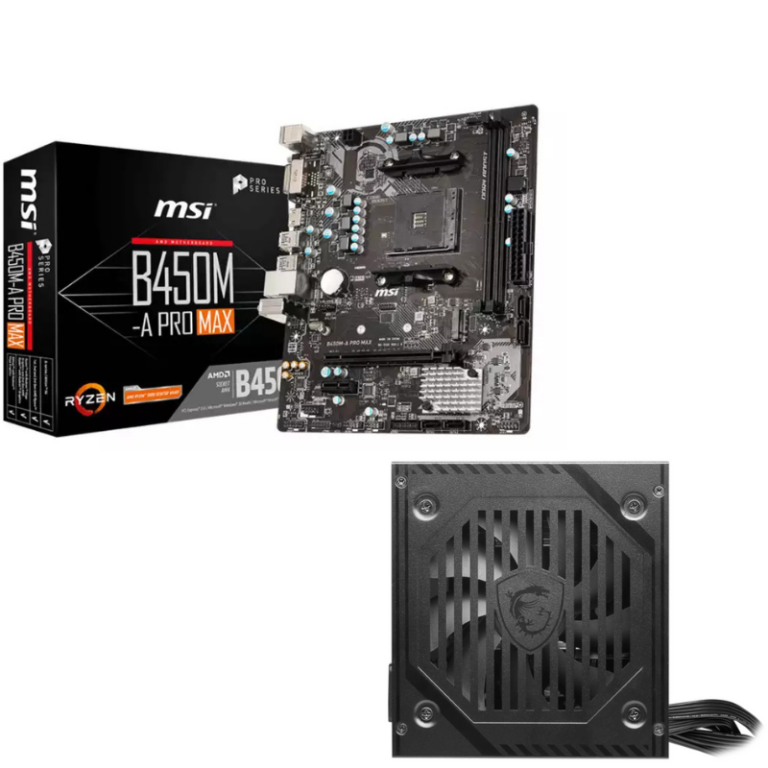 Pack Gamer Boîte d’alimentation Msi Mag A500dn & Carte Mère Msi B450m-a Pro Max II -PK-A500DN-B450m Tunisie