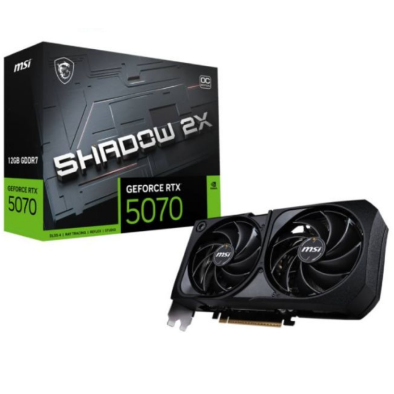Carte Graphique MSI Geforce RTX 5070 12G SHADOW 2X OC – 912-V532-005 Tunisie