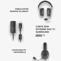 Casque Gamer Mars Gaming Mh6 Premium 7.1 -Noir- Mh6 Tunisie