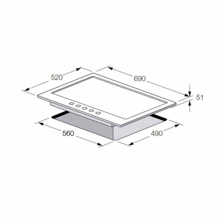 Plaque de Cuisson Focus F.478X 5 Feux 70 cm Inox Tunisie