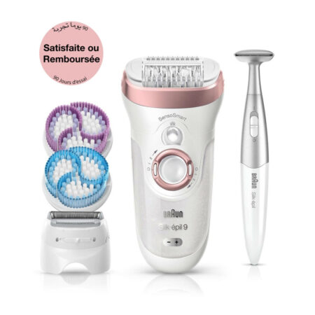 Épilateur Braun Série 9 Wet & Dry SkinSpa SensoSmart SES9-980 Blanc Tunisie