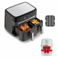 Friteuse Sans Huile Moulinex Dual Easy Fry & Grill EZ905B20 8.3 L + Mini Hachoir Noir Tunisie