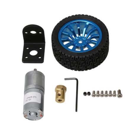 Kit Moteur Réducteur JGA25- 370 DC 12v 625RPM, Roue 65mm support et écrous Tunisie