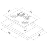 Plaque de Cuisson Vitro Focus F.410B 70 cm Noir Tunisie
