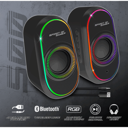Haut-parleur Gamer Sans Fil Spirit Of Gamer Fanatic 500 Rgb – Noir- SP-5500-BK Tunisie