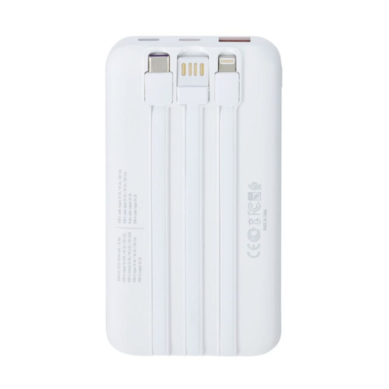 Power Bank RivaCase 10000 mAh – Blanc- VA2211 Tunisie