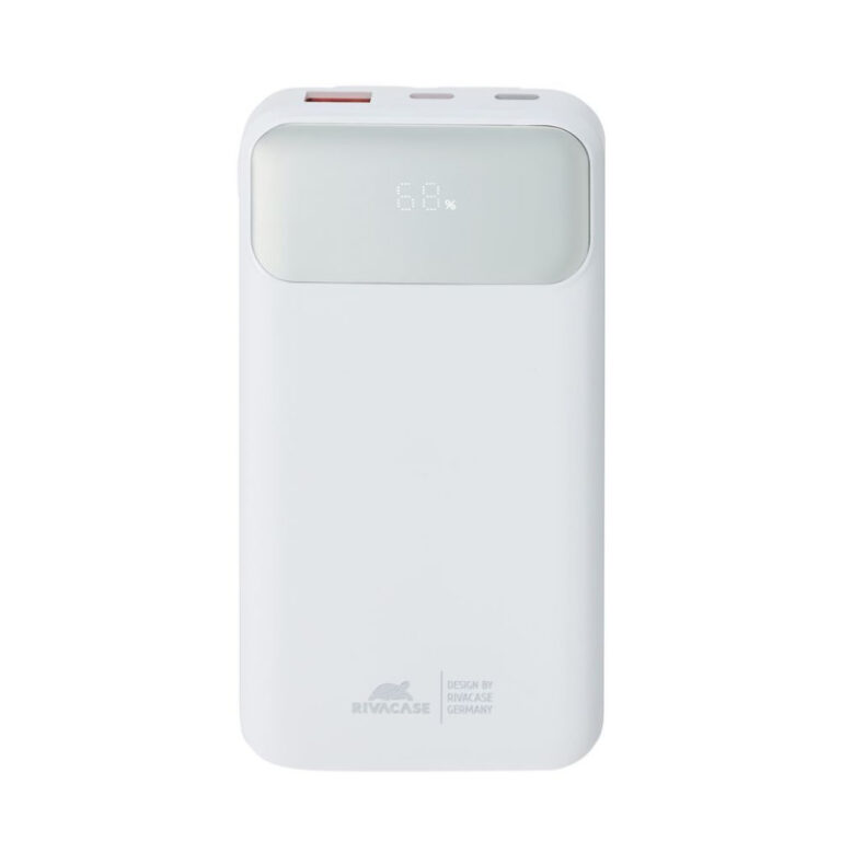 Power Bank RivaCase 10000 mAh – Blanc- VA2211 Tunisie