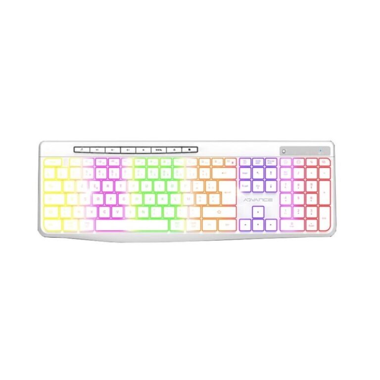 Clavier Gamer Sans Fil ADVANCE R-TYPE CLA-310 RGB Blanc – CLA-310WT Tunisie