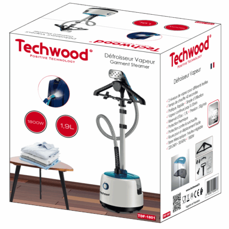 Défroisseur Vertical à Vapeur Techwood 1800 W TDV-1801 Blanc Tunisie