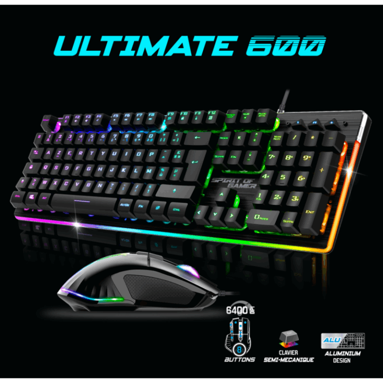 Ensemble Clavier et Souris Gamer Filaire  Spirit Of Gamer Ultimate  Noir – CLS-MK600BK Tunisie
