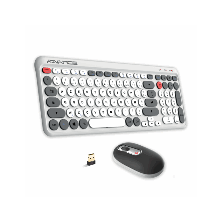 Ensemble Clavier et Souris Sans Fil Advance ERGOSTYLE Blanc – CLS-9100RF Tunisie