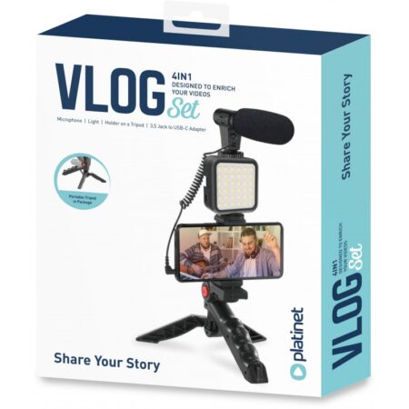 Kit de Vlog Platinet 4en1 – PMVG4IN1 Tunisie