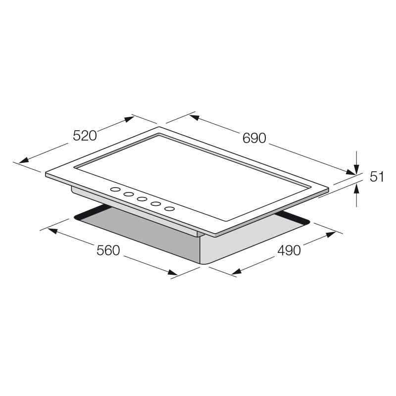 Plaque de Cuisson Focus F.403X 5 Feux 70 cm Inox Tunisie