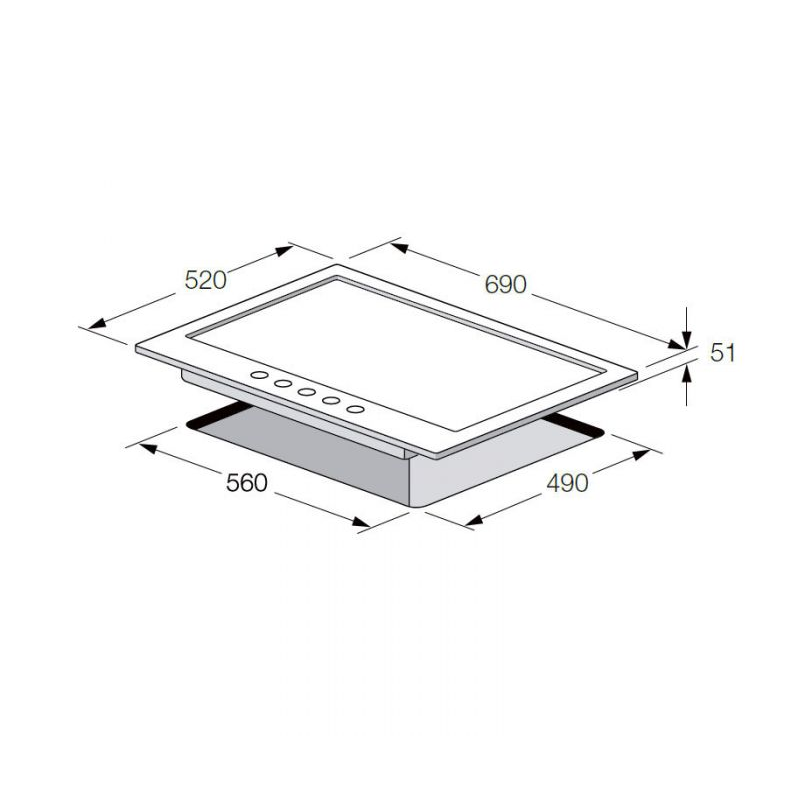 Plaque de Cuisson Focus F.478X 5 Feux 70 cm Inox Tunisie
