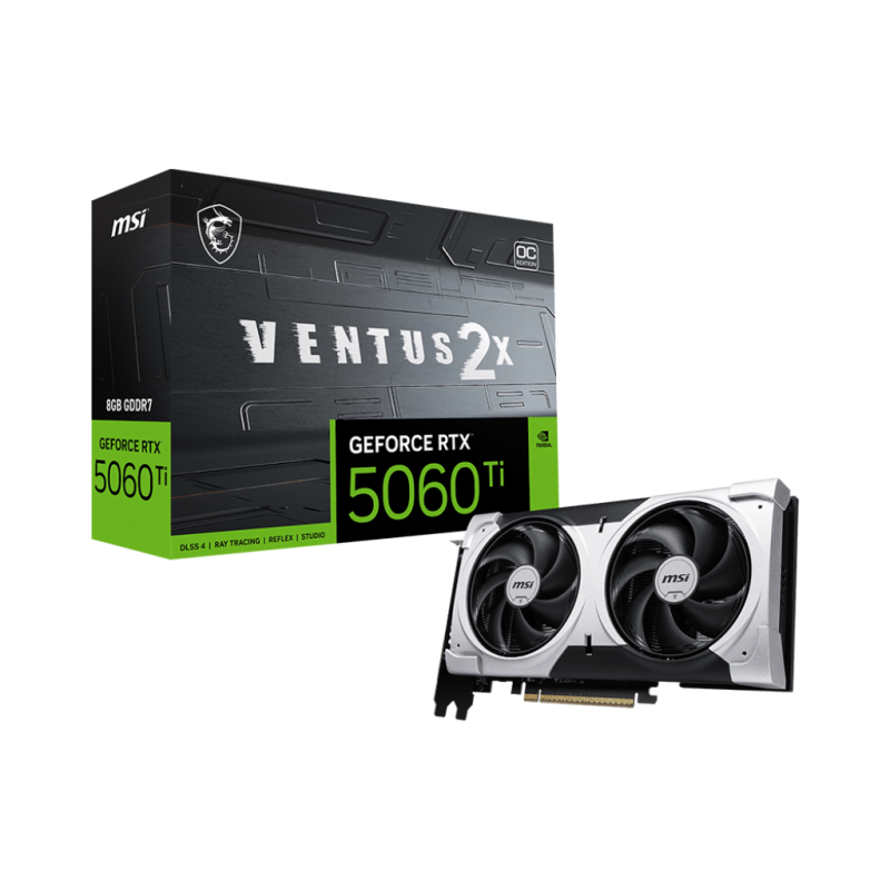 Carte Graphique Msi Geforce Rtx 5060 Ti Ventus 2x Oc Plus 8 Go Gddr7 -912-V536-050 Tunisie