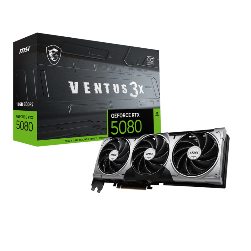 Carte Graphique Msi Geforce Rtx 5080 Ventus 3x Oc 16 Go Gddr7 -912-V531-264 Tunisie