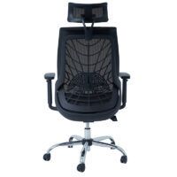 Chaise Directeur Spider Base Chrome – Noir Tunisie