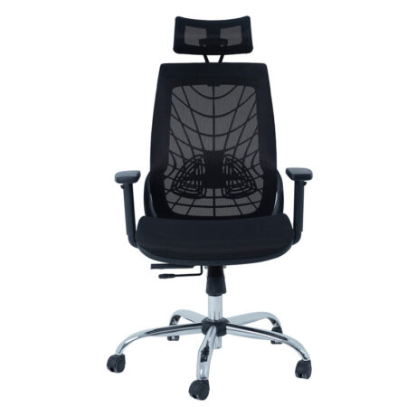 Chaise Directeur Spider Base Chrome – Noir Tunisie