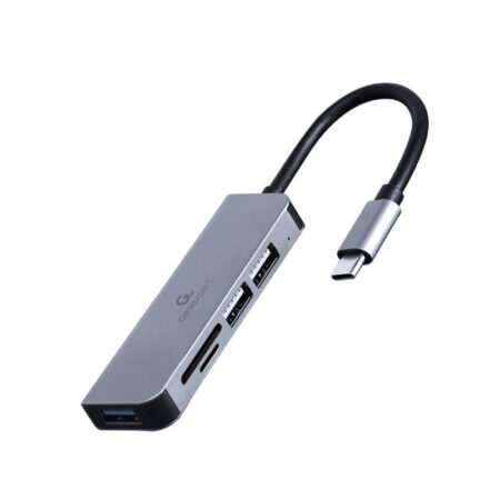 Hub Usb Type C Gembird 3 Ports Usb + Lecteur De Carte Mémoire – Gris -UHB-CM-CRU3P1U2P2-01 Tunisie