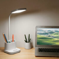 Lampe De Bureau Led Platinet 4en1 Porte-stylo , Veilleuse et Chargeur De Téléphone 5 W – Blanc -Pdl008 Tunisie