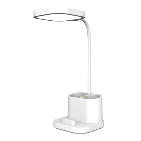Lampe De Bureau Led Platinet 4en1 Porte-stylo , Veilleuse et Chargeur De Téléphone 5 W – Blanc -Pdl008 Tunisie