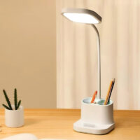 Lampe De Bureau Led Platinet 4en1 Porte-stylo , Veilleuse et Chargeur De Téléphone 5 W – Blanc -Pdl008 Tunisie