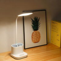 Lampe De Bureau Led Platinet 4en1 Porte-stylo , Veilleuse et Chargeur De Téléphone 5 W – Blanc -Pdl008 Tunisie
