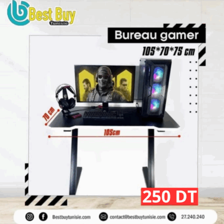 Bureau gamer stirix – Noir Tunisie