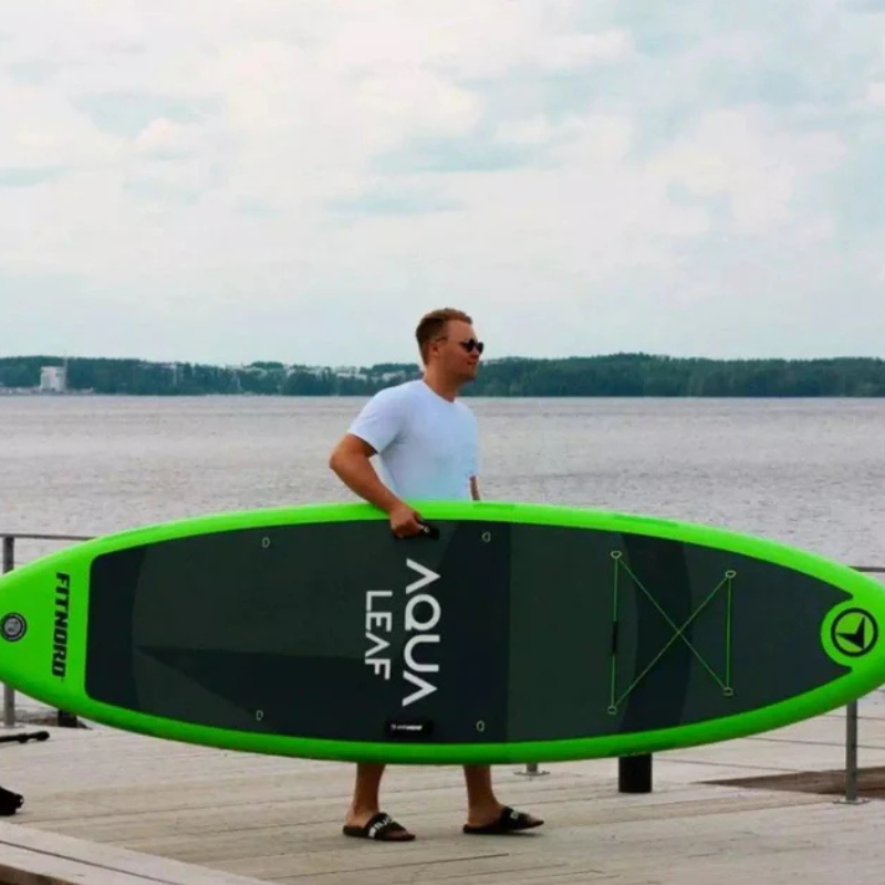 Planche à pagaie What Sup  Fitnord Aqua Leaf Gonflable 11.2 pieds – Vert Tunisie